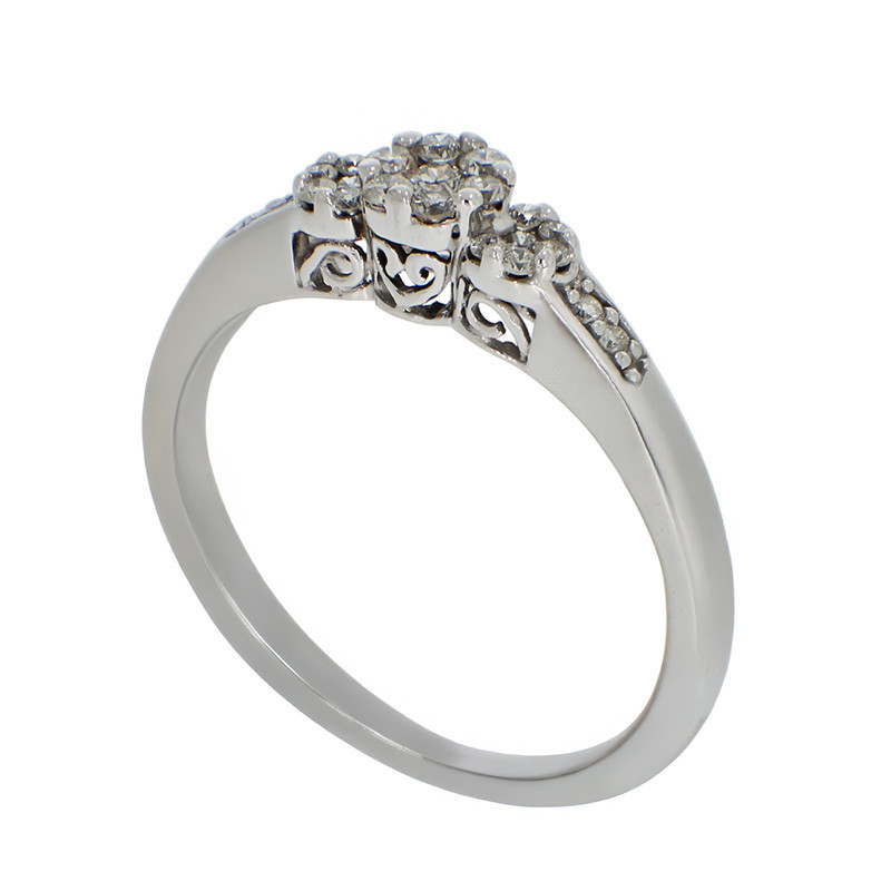 Inel, Aur Alb, 14 k, 2.19 gr, cu Diamante, Cod Produs: 783254 - Tezaurshop.ro