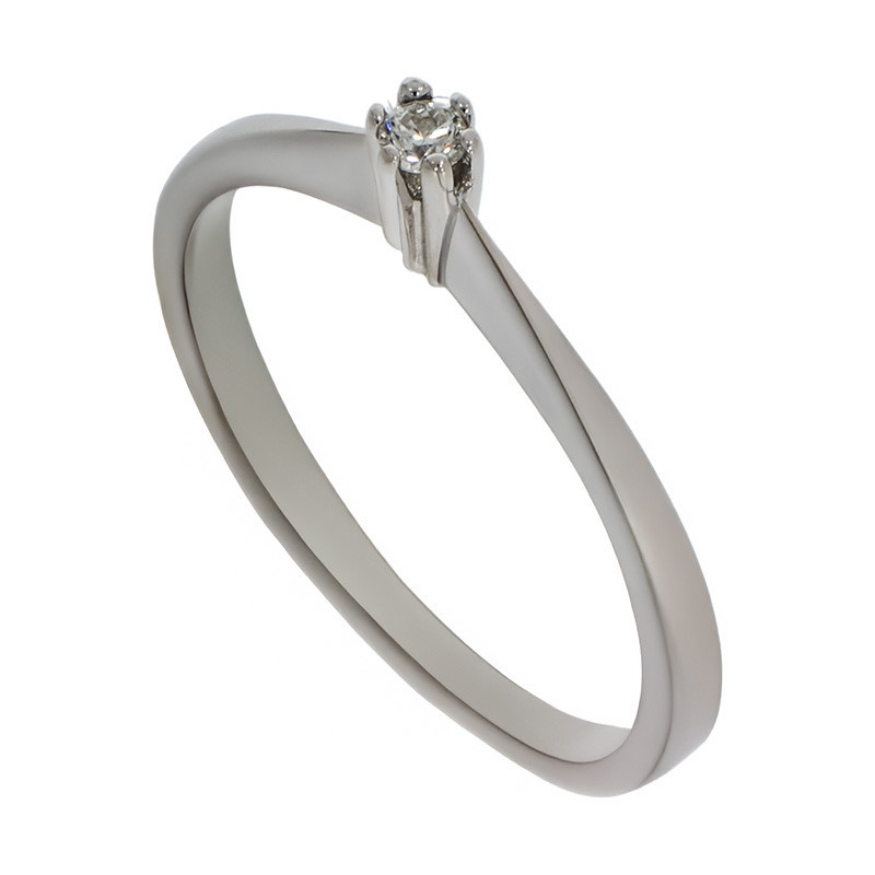 Inel De Logodna, Aur Alb, 14 k, 2.2 gr, cu Diamante, Cod Produs: 783268 - Tezaurshop.ro