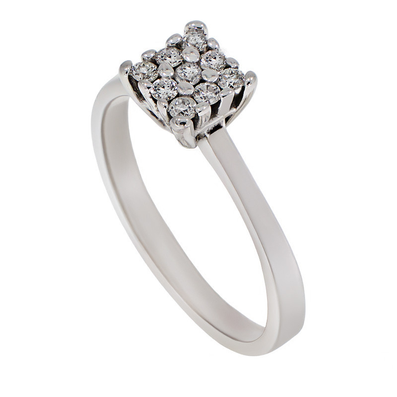Inel De Logodna, Aur Alb, 18 k, 2.02 gr, cu Diamante, Cod Produs: 783345 - Tezaurshop.ro