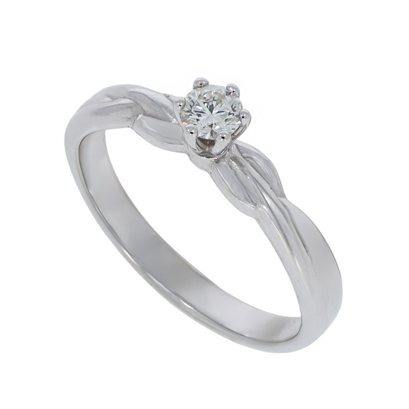 Inel De Logodna, Aur Alb, 14 k, 2.48 gr, cu Diamante, Cod Produs: 784121 - Tezaurshop.ro