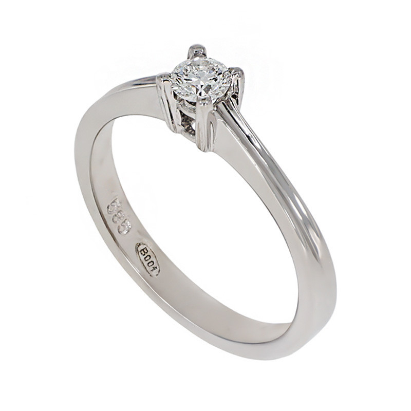 Inel De Logodna, Aur Roz, 14 k, 2.24 gr, cu Diamante, Cod Produs: 784239 - Tezaurshop.ro