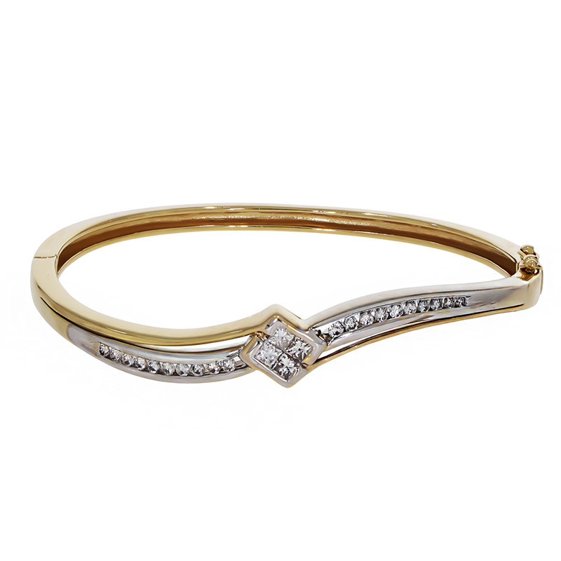 Bratara, Aur Mixt, 14 k, 21.76 gr, cu Diamante, Cod Produs: 784706 - Tezaurshop.ro