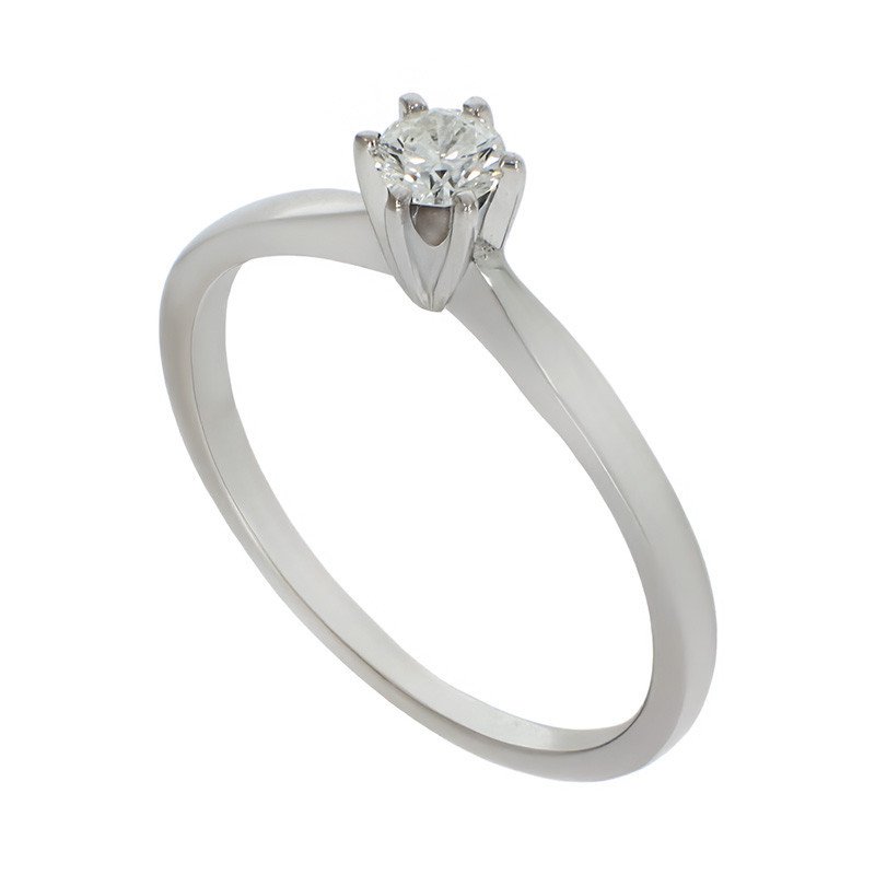 Inel De Logodna, Aur Alb, 14 k, 1.64 gr, cu Diamante, Cod Produs: 785303 - Tezaurshop.ro