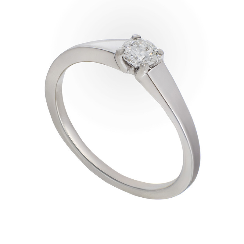 Inel De Logodna, Aur Alb, 18 k, 2.28 gr, cu Diamante, Cod Produs: 786208 - Tezaurshop.ro