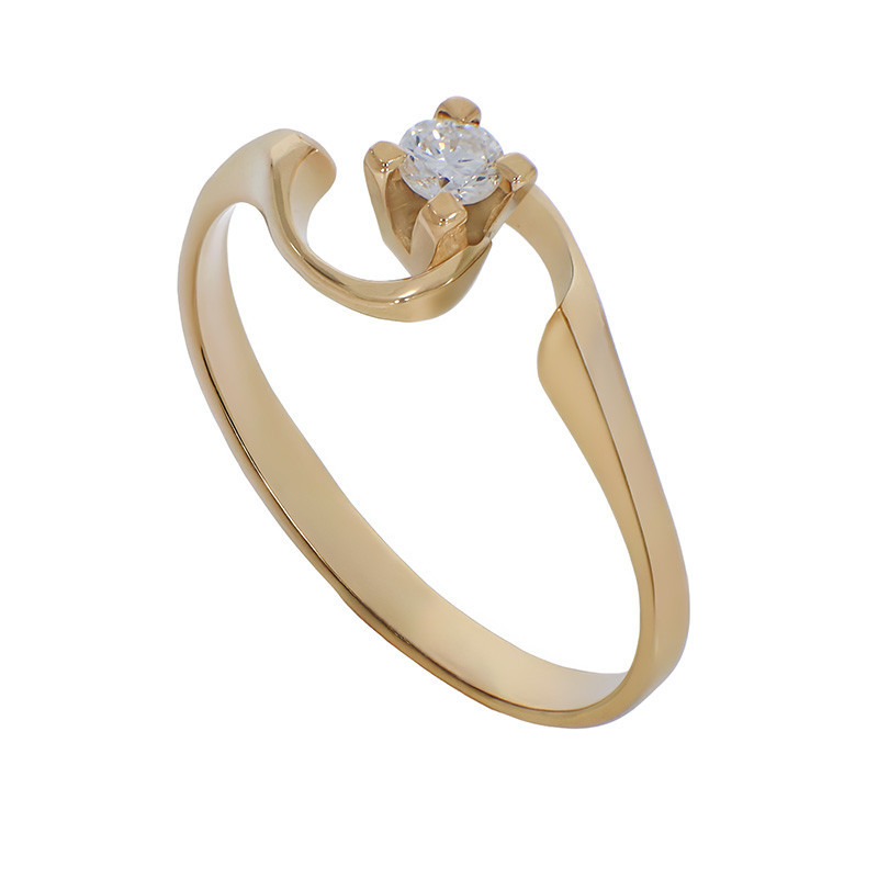 Inel De Logodna, Aur Galben, 18 k, 2.14 gr, cu Diamante, Cod Produs: 786251 - Tezaurshop.ro