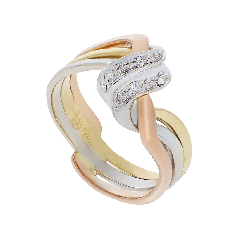 Inel, Aur Roz, 18 k, 5.58 gr, cu Diamante, Cod Produs: 789461 - Tezaurshop.ro