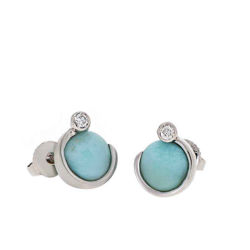 Cercei, Aur Alb, 14 k, 2.22 gr, cu Diamante, Cod Produs: 790118 - Tezaurshop.ro