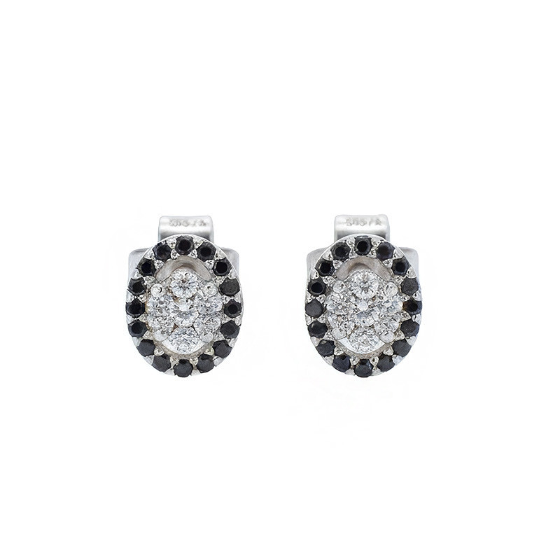 Cercei, Aur Alb, 18 k, 1.64 gr, cu Diamante, Cod Produs: 790124 - Tezaurshop.ro