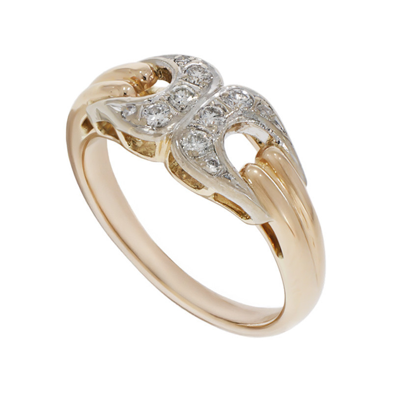 Inel, Aur Mixt, 14 k, 3.62 gr, cu Diamante, Cod Produs: 790829 - Tezaurshop.ro