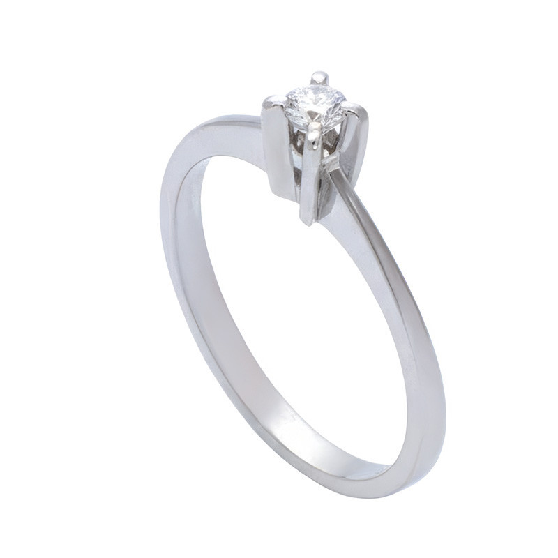 Inel De Logodna, Aur Alb, 18 k, 2.38 gr, cu Diamante, Cod Produs: 792078 - Tezaurshop.ro