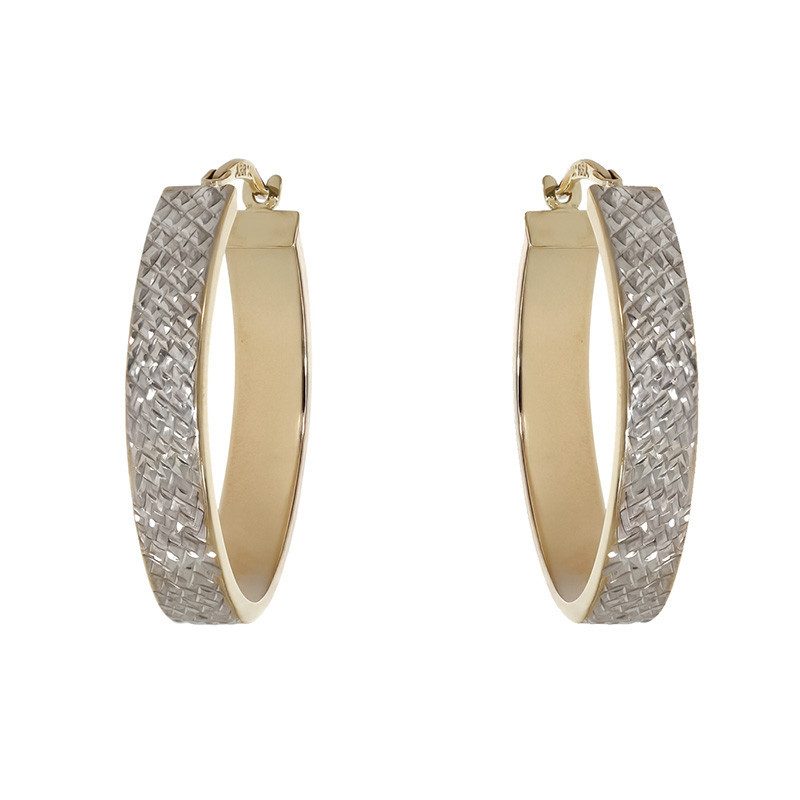 cercei aur alb tortite Cercei, Aur Mixt, 14 k, 3.81 gr, Cod Produs: 793387