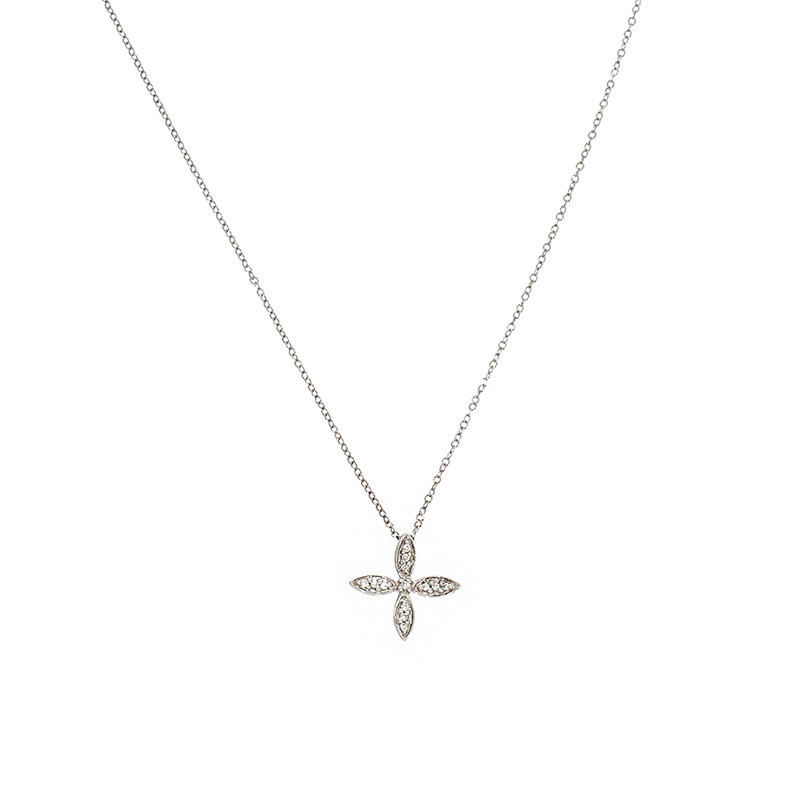 Lant, Aur Alb, 18 k, 1.29 gr, cu Diamante, Cod Produs: 794336 - Tezaurshop.ro