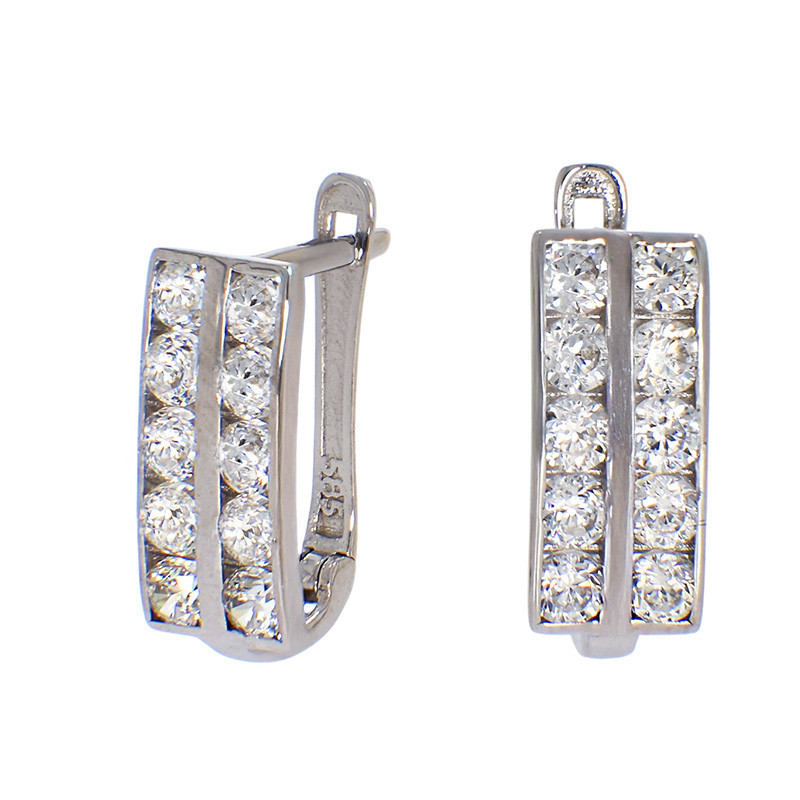 Cercei, Aur Alb, 14 k, 1.54 gr, Cod Produs: 795985 - Tezaurshop.ro