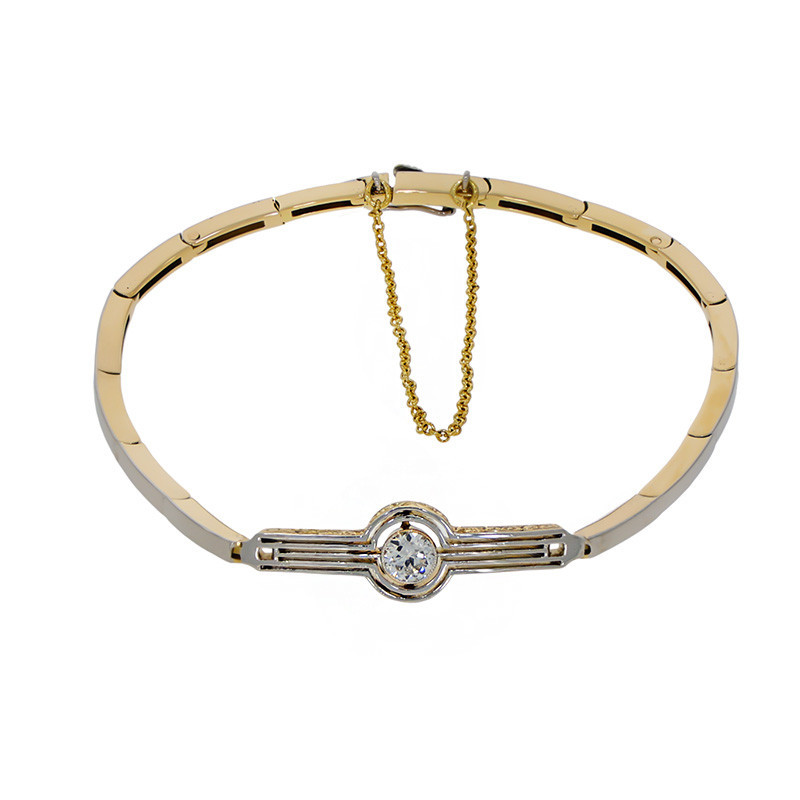 Bratara, Aur Mixt, 14 k, 9.65 gr, cu Diamante, Cod Produs: 796585 - Tezaurshop.ro