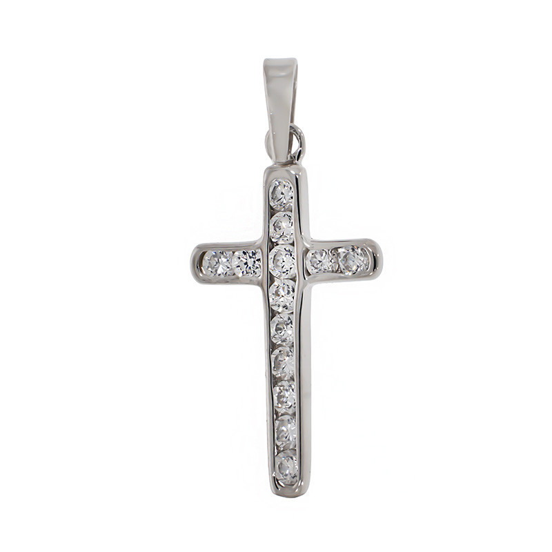 Pandantiv Cruce, Aur Alb, 18 k, 2.04 gr, Cod Produs: 797580 - Tezaurshop.ro