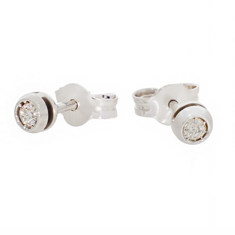Cercei, Aur Alb, 18 k, 0.81 gr, cu Diamante, Cod Produs: 799203 - Tezaurshop.ro