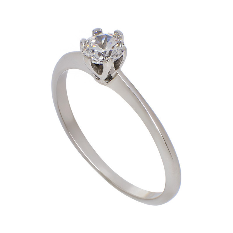 Inel De Logodna, Aur Alb, 14 k, 1.29 gr, Cod Produs: 800682 - Tezaurshop.ro