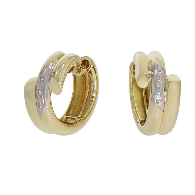 Cercei, Aur Galben, 14 k, 9.58 gr, cu Diamante, Cod Produs: 800709 - Tezaurshop.ro