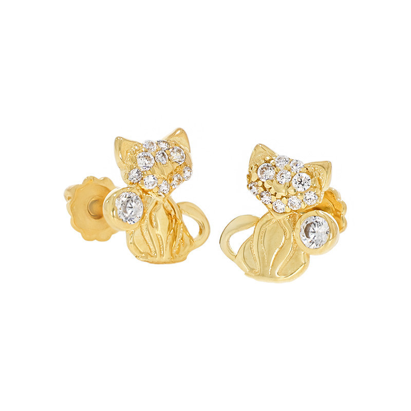 ceas aur Cercei, Aur Galben, 14 k, 1.35 gr, Cod Produs: 801167