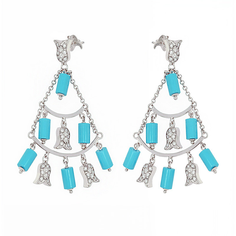 Cercei, Aur Alb, 14 k, 10.52 gr, Cod Produs: 805244 - Tezaurshop.ro