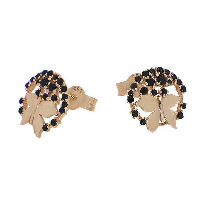 Cercei, Aur Roz, 14 k, 2 gr, Cod Produs: 805884 - Tezaurshop.ro