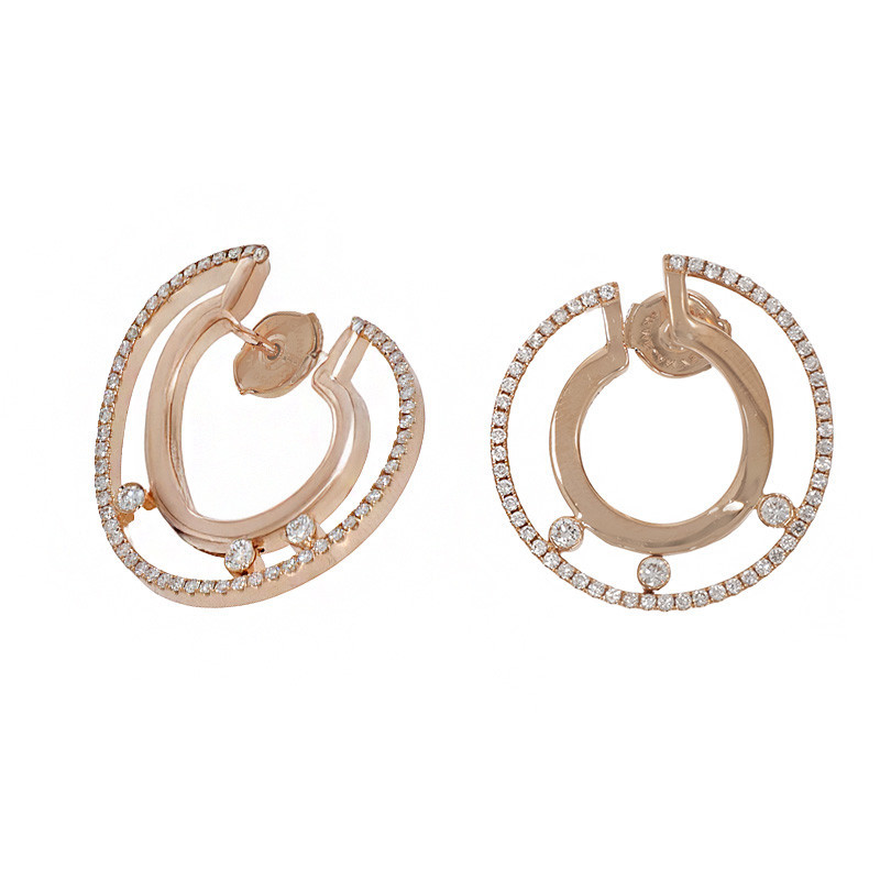 Cercei, Aur Galben, 18 k, 9.19 gr, cu Diamante, Cod Produs: 807798 - Tezaurshop.ro