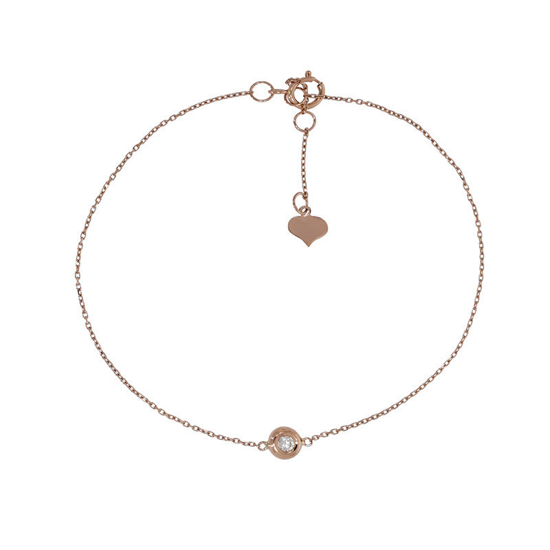 Bratara, Aur Roz, 14 k, 0.91 gr, cu Diamante, Cod Produs: 810458 - Tezaurshop.ro