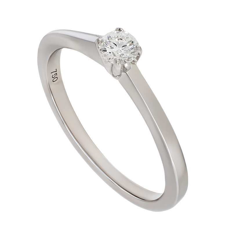 Inel De Logodna, Aur Alb, 18 k, 2.36 gr, cu Diamante, Cod Produs: 810857 - Tezaurshop.ro