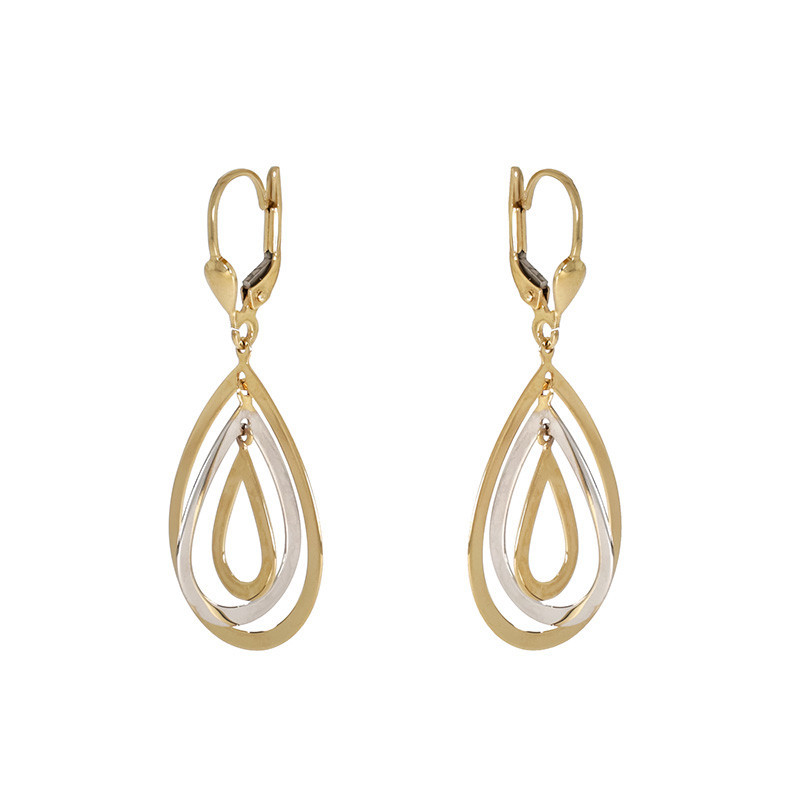 cercei aur alb tortite Cercei, Aur Mixt, 14 k, 3.38 gr, Cod Produs: 812162