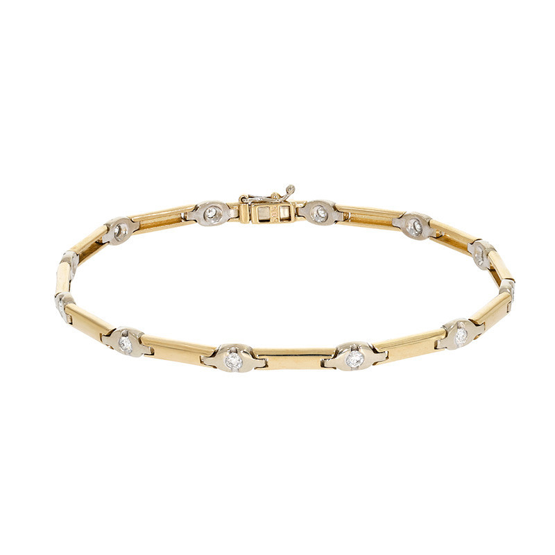 Bratara, Aur Mixt, 14 k, 10.72 gr, cu Diamante, Cod Produs: 812986 - Tezaurshop.ro