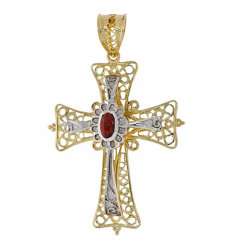 Pandantiv Cruce, Aur Mixt, 14 k, 3.37 gr, Cod Produs: 813130 - Tezaurshop.ro