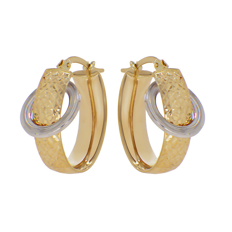 cercei aur alb tortite Cercei, Aur Mixt, 14 k, 3.18 gr, Cod Produs: 813212