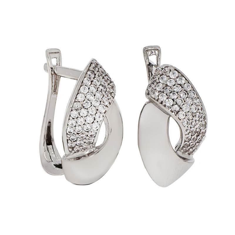 Cercei, Aur Alb, 14 k, 3.55 gr, Cod Produs: 814250 - Tezaurshop.ro