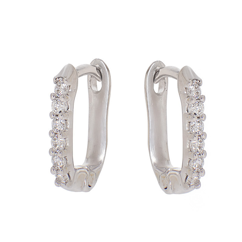 Cercei, Aur Alb, 18 k, 1.9 gr, Cod Produs: 815774 - Tezaurshop.ro