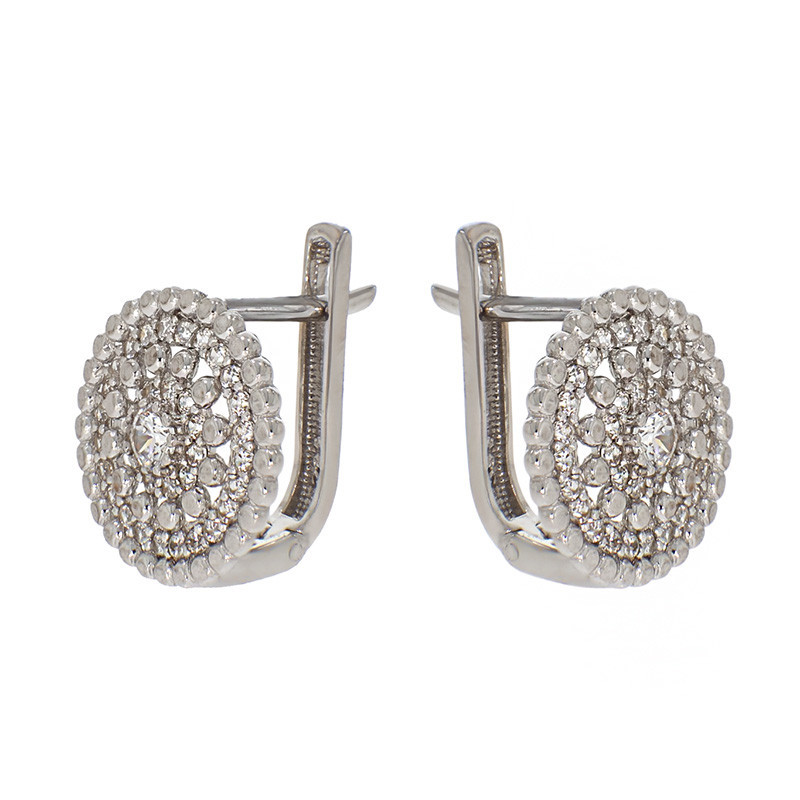 Cercei, Aur Alb, 14 k, 3.75 gr, Cod Produs: 816270 - Tezaurshop.ro