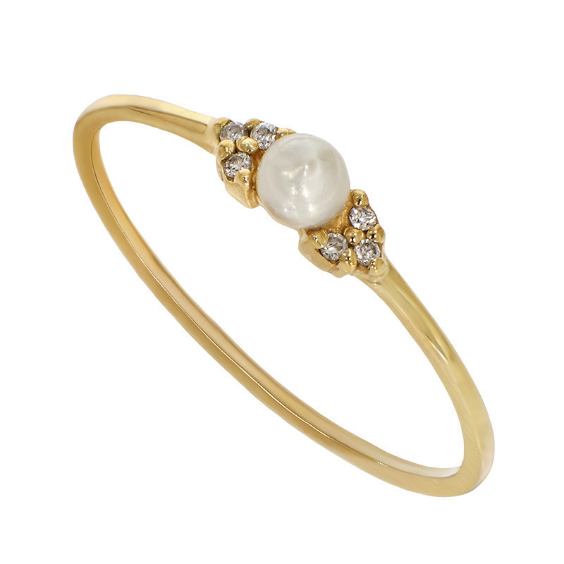Inel, Aur Galben, 14 k, 0.85 gr, cu Diamante, Cod Produs: 816597 - Tezaurshop.ro