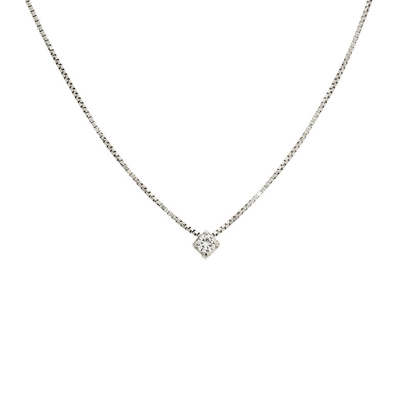 Colier, Aur Alb, 18 k, 3.18 gr, cu Diamante, Cod Produs: 816648 - Tezaurshop.ro