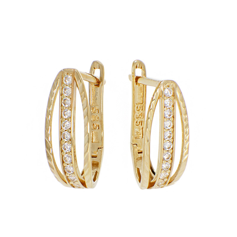 cercei aur alb tortite Cercei, Aur Galben, 14 k, 2.78 gr, Cod Produs: 819343