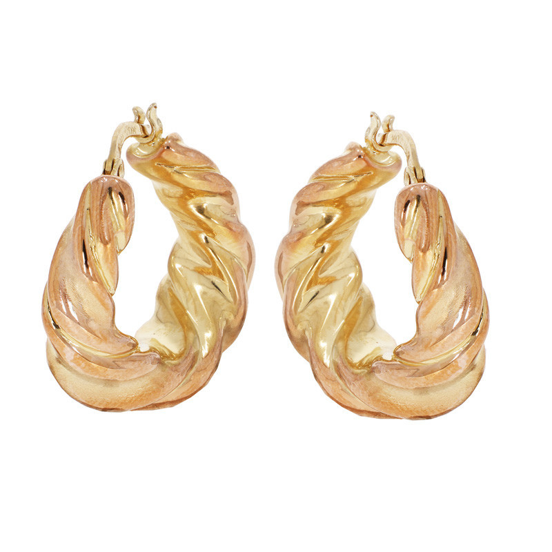 cercei aur alb tortite Cercei, Aur Roz, 14 k, 3.8 gr, Cod Produs: 821068