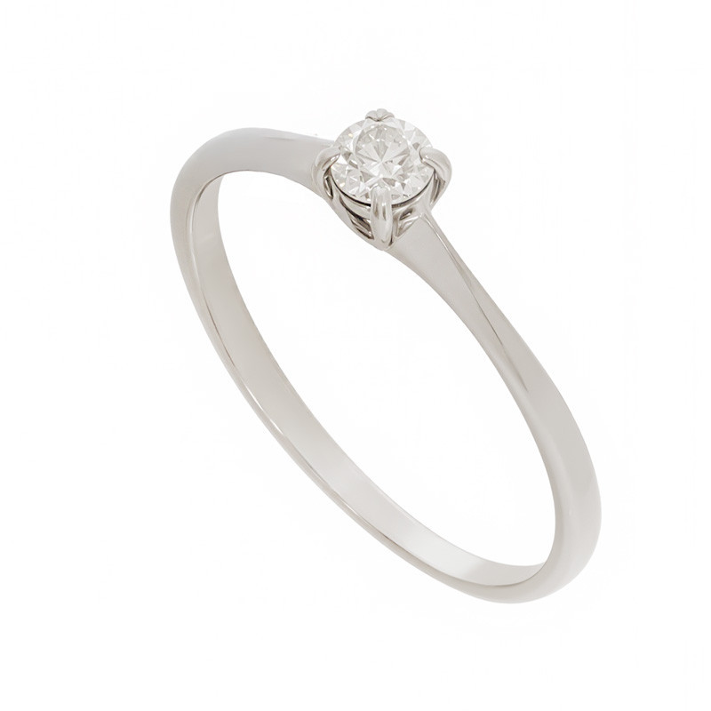Inel De Logodna, Aur Alb, 18 k, 1.49 gr, cu Diamante, Cod Produs: 821327 - Tezaurshop.ro