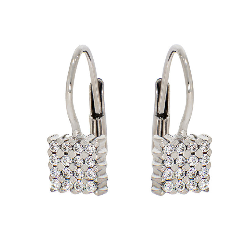 Cercei, Aur Alb, 14 k, 2.18 gr, Cod Produs: 821619 - Tezaurshop.ro