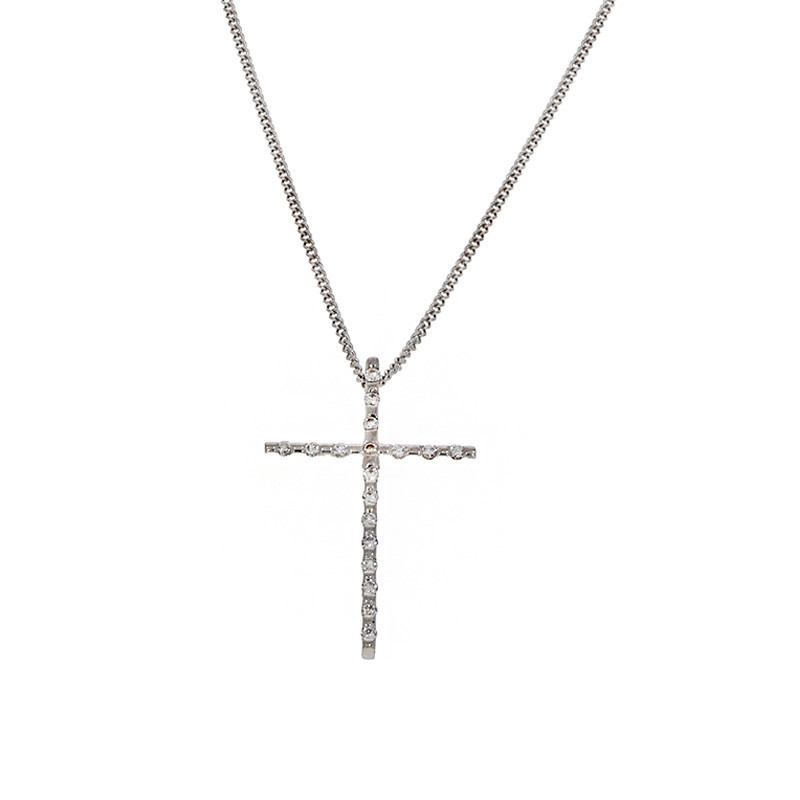 Colier, Aur Alb, 18 k, 3.68 gr, cu Diamante, Cod Produs: 823403 - Tezaurshop.ro