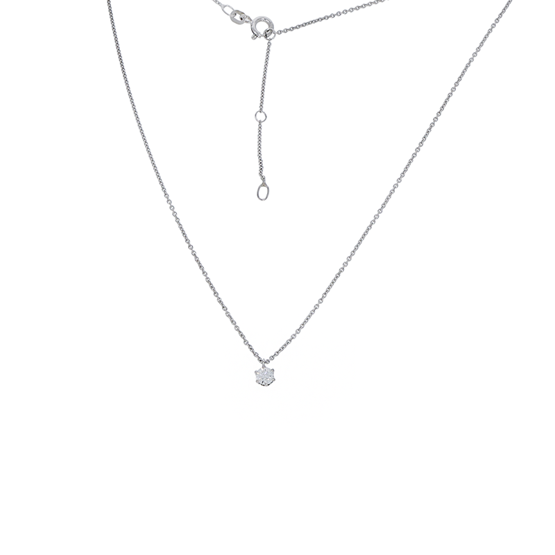 Colier, Aur Alb, 14 k, 2.24 gr, cu Diamante, Cod Produs: 825153 - Tezaurshop.ro
