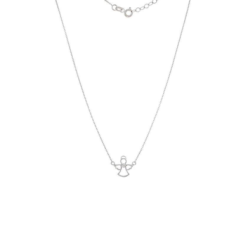 Colier, Aur Alb, 14 k, 1.32 gr, cu Diamante, Cod Produs: 825617 - Tezaurshop.ro