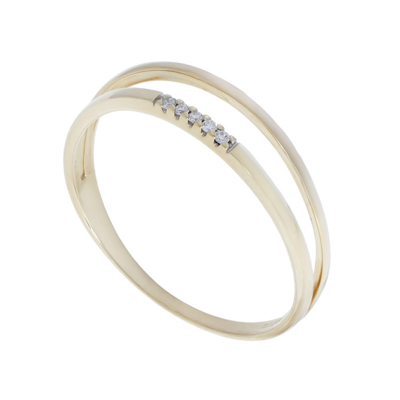 Inel, Aur Galben, 14 k, 1.49 gr, cu Diamante, Cod Produs: 827027 - Tezaurshop.ro