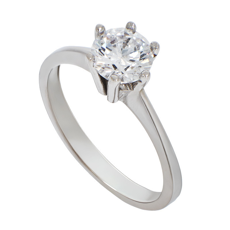 Inel De Logodna, Aur Alb, 14 k, 2.4 gr, Cod Produs: 827858 - Tezaurshop.ro