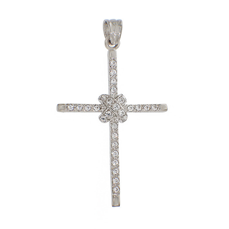 Pandantiv Cruce, Aur Alb, 14 k, 3.12 gr, Cod Produs: 831402 - Tezaurshop.ro