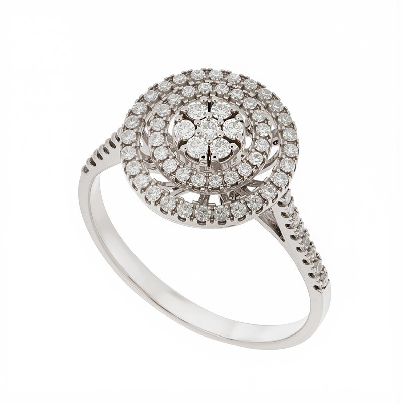 Inel De Logodna, Aur Alb, 18 k, 2.44 gr, cu Diamante, Cod Produs: 832283 - Tezaurshop.ro