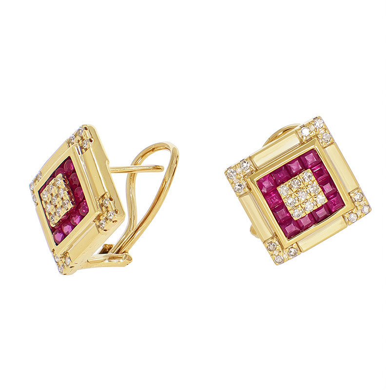 Cercei, Aur Galben, 14 k, 7.79 gr, cu Diamante, Cod Produs: 835032 - Tezaurshop.ro