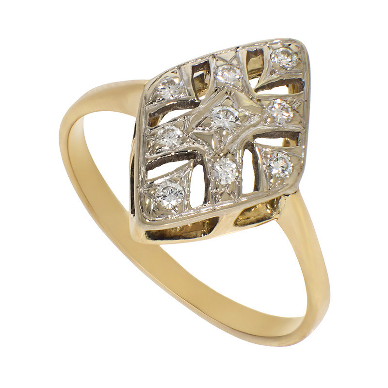 Inel, Aur Galben, 14 k, 2.28 gr, cu Diamante, Cod Produs: 837159 - Tezaurshop.ro